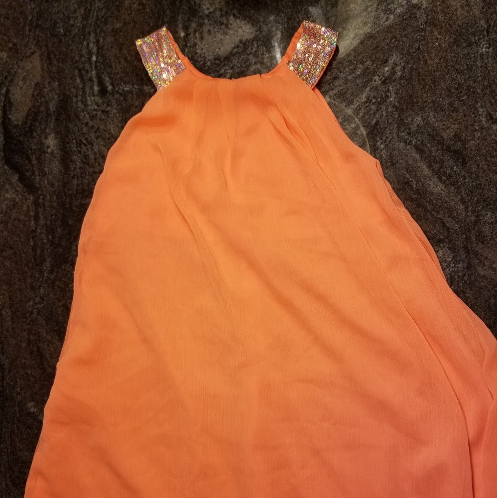 Lemon kiss Coral gold strap dress